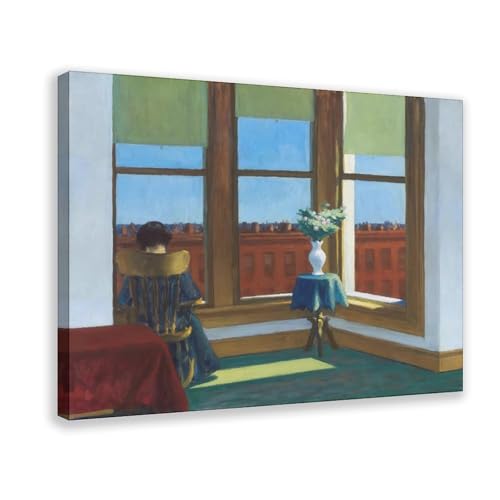 Impression sur toile Edward Hopper pour déco salon tableau Chambre à Brooklyn encadré