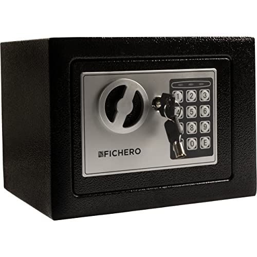 Silvergear® Petit Coffre Fort à Code | Coffre Fort avec Serrure Électronique | Coffre-Fort à Code de 3 à 8 Chiffres | Coffre-Fort en Acier avec 2 Clés et Code pour Ranger l'Argent et les Bijoux Cover