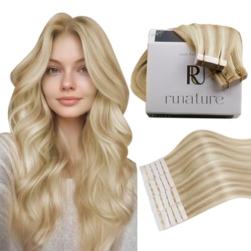 RUNATURE Human Hair Tape in Extensions 22 Inch Tape in