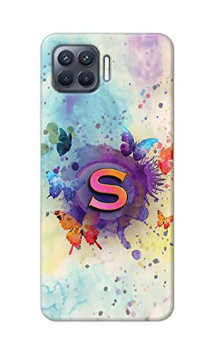 Image of PRINTFIDAA� Printed Hard Back Cover Case for Oppo F17 Pro | Oppo A93 4G | Oppo Reno4 F | Oppo Reno 4 F Back Cover (Alphabet S) -2808