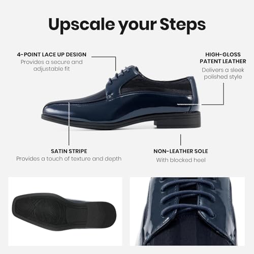 Image of Viotti 179, Casual Dress Oxford Shoes for Men, Satin Striped Lace-Ups, Men's Business Casual Leather & Satin Shoe, for All Formal Occasions