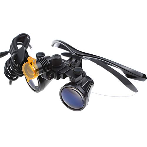 3.5X Binocular Loupes Magnifying Glasses + 3W Magnifying Lamp Led Headlamp With Filter Aluminum Box Black #TOP7