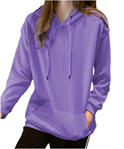[スリージョイ] 9カラー M～2XL パーカー カジュアル プルオーバー トップス 薄手 長袖 シンプル 無地 秋冬 レディース ルームウェア ゆるカジ 丈 物 用 系 服 秋 冬 春 可愛い 大人 おうち スタイル ゆったり ポケット ウインター スプリング オータム アクティブ カップル ペアルック レディーストップス アッタカ オオキイ スウェットパーカー 軽め ルーム L パープル