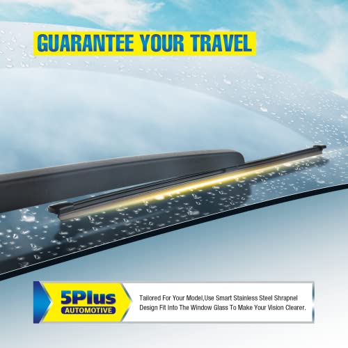 Image of 5 PLUS 15 inch Rear Wiper Blade Replacement for Audi Q5 2022 2021 2020 2019 2018 Q7 2021 2020 2019 2018 2017 /Volkswagen Touareg 2014 2013 2012 2011 BACK Windshield Wiper (A360H)