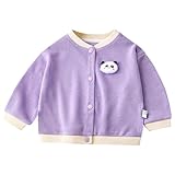 [Cousannory] クリスマス セーター ベビー ベビー ニット セーター プルオーバー 子供服 キッズ カーディガン トップス 長袖 男の子 女の子 ベビー服 かわいい 丸い襟 パーカー 秋物 冬服 韓国 通園 通学 誕生日祝い 防寒 秋冬 普段着 遊び着(パープル,100)