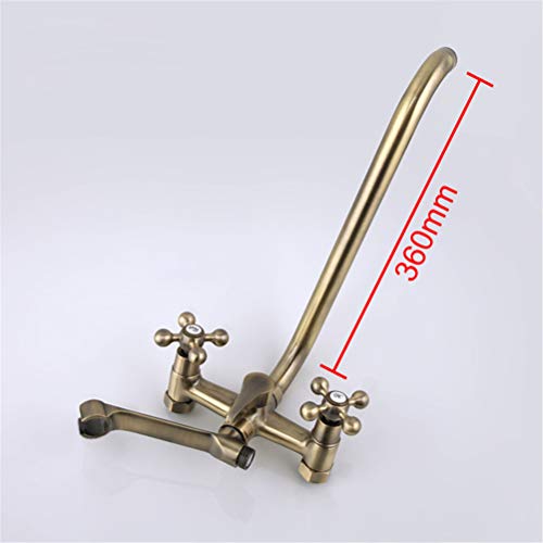 Robinet de baignoire mural double trou pour installer un grand bec de 36cm - 8