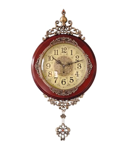 Image of Vintage Wall Clock for Living Room Decor,25 inchH x 13 inchW Analog Clocks Silent