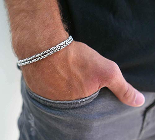Handmade Cuff Chain Bracelet For Men Made Of Stainless Steel By Galis Jewelry - Silver Bracelet For Men - Cuff bracelet For men - Jewelry For Men - Fits 7