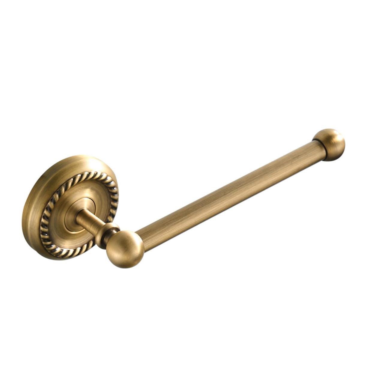 Kisangel Portarrollos de Papel Higiénico de Cobre con Base Redonda Soporte de Pared para Baño Diseño Minimalista y Apto para Estándar Acabado Bronce Cepillado