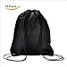 LIHI Bag 10 Pack Ripstop Drawstring Backpack，Party Favors Treat Bags，Black Large