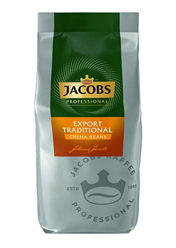 Jacobs Professional Export Traditional, Café en Grano Crema, 1 kg, Granos Enteros, Aroma Rico y Especiado