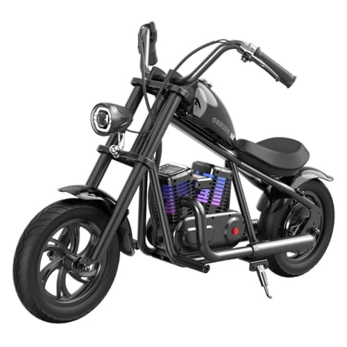 Motocicletta elettrica per bambini, HYPER GOGO Cruiser 12,3 livelli di velocità,Portata 65kg,autonomia 12km,115x50x72cm (Cruiser 12 Plus-nero)