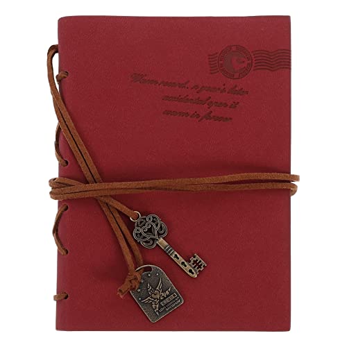 Abaodam ノート レザー レトロ 鍵 留め具 ヴィンテージ ポータブル おしゃれ クラシック 無地 手帳 日記帳 メモ帳 スケジュール帳 プレゼント