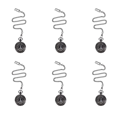 Cadeau montre de poche quartz rétro lot de 6 pendentifs romains