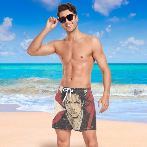 Pantalones cortos de natación de secado rápido con diseño de samurái 7