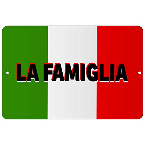 Makoroni - LA FAMIGLIA Italy Design 12x18 inc Aluminum Decorative Wall Street Sign