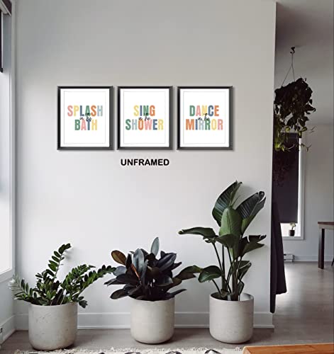 Aehie Splash Sing Dance Funny Kids Bathroom Rules Poster Prints For Home Kids Washroom Restroom Nursery Toilet Decor,Children's Bathroom Signs Decorations Prints Wall Art Unframed 3Pcs 8X10 Inches #TOP2