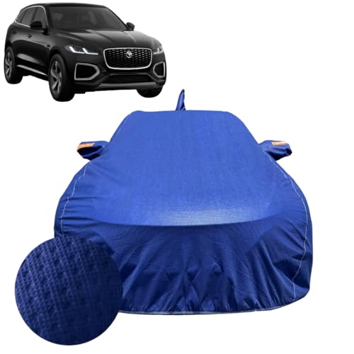 Image of Car Cover for Jaguar F-Pace (2021-2025) | 100% Waterproof Cover with Reflective Mirror Pockets | Dustproof, Scratchproof, Heatproof Jaguar F Pace Car Cover |Soft Cotton Lining| Blue