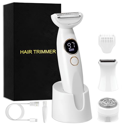 Electric Razor for Women, 3-in-1 Bikini Trimmer & Lady Shaver - Wet & Dry, 120min Runtime, LED Battery Display - Painless Hair Removal for Legs, Underarms, Bikini Area IPX7