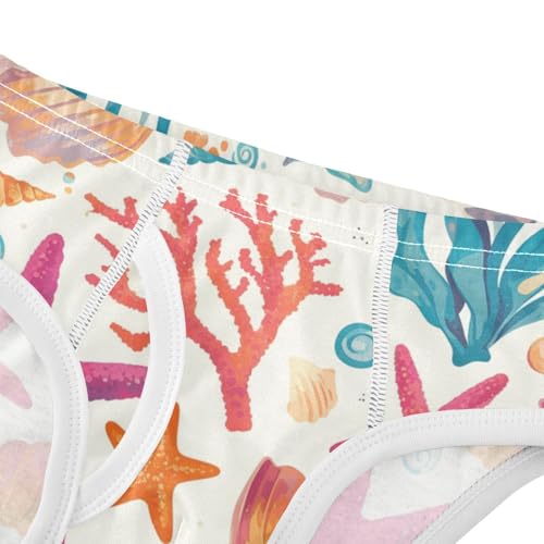 KLL Seashells Corals Alga and Starfishes Boys Toddler Cotton Briefs Underwear Cute Undies4