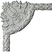 Ekena Millwork PML09X09DU Dublin Corner (matches moulding PML01X01DU) Panel Moulding, 9 1/2"W x 9 1/2"H x 1"P, Primed