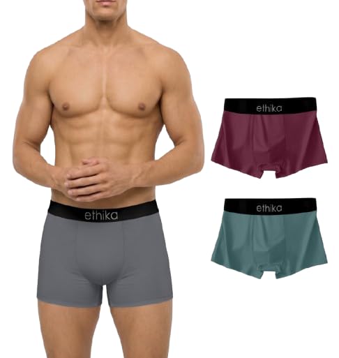 Image of Ethika 3 Pack Men's Super Combed Cotton Underwear Trunks | Classic TruComfort Fit | Powered by ZincShield Anti-Bacterial Tech | Aerflo Breathability | 4-Way FlexStretch
