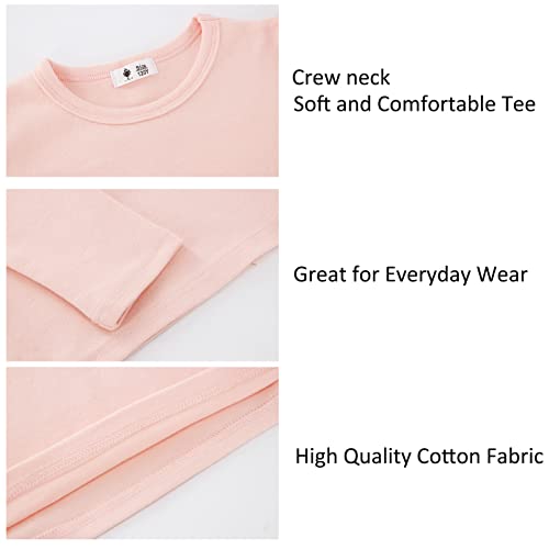 Image of POBIDOBY Toddlers Long Sleeve T-Shirt Soft Cotton Top Tees for Girls and Boys 1-Pack
