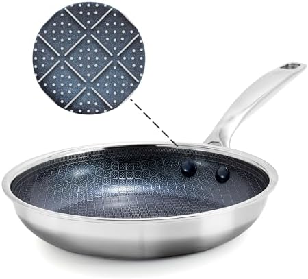 Blue Diamond Hybrid Nonstick Stainless Steel 8” Frying Pan, PFAS-Free Ceramic Skillet, Diamond Bond Powerful Searing, Egg & Omelet Pan, Dishwasher Safe, Stay-Cool Handle, Induction Ready, All Cooktops - Thumbnail 2