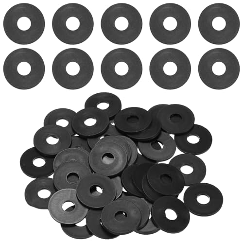 M METERXITY 40-Pack M8 Nylon Flat Washers 8mm ID 25mm OD 2mm Thick Round Plastic Plain Washer Fastener Sealing Spacer Gasket Ring for Household/Commercial [Black]