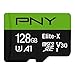 Produktbild PNY Elite-X 128 GB microSDXC-Speicherkarte mit SD-Adapter, A1 App-Performance, bis zu 100 MB/s Lesegeschwindigkeit, Klasse 10 UHS-1, U3, V30 für 4K-Video