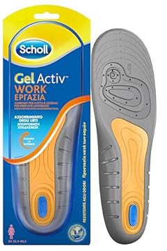 Scholl Solette Gel Activ Work, Solette da Lavoro per Donna con Tecnologia Antiodore, Azione Ammortizzante e Anti Urti, Taglia 35.5 - 40.5 EU, Confezione da 1 Paio