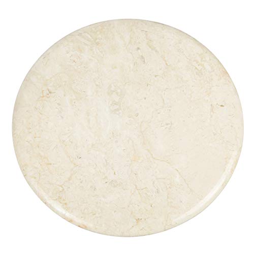 Creative Home Natural Champagne Marble Lazy Susan Turn Table Serving Board Dining Table Organizer, 12 Inch Diameter, Beige