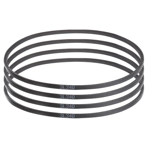 uxcell 4 Pcs 3L340 Classic Wrapped Rubber V-Belt, 34"(864mm) Outside Circumference, 3L Profile V Belt 3/8" Width 7/32" Height