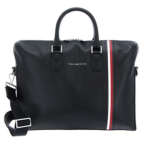 Preisvergleich Produktbild Tommy Hilfiger Fine Leather Slim Computer Bag Black