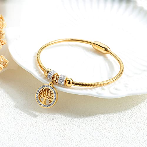 EBRUN Bracciale rigido con ciondolo albero della