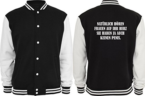 Chaqueta para colegio textil con diseño de piquetas, por supuesto que las mujeres escuchan a su corazón negro/blanco XXL