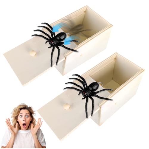TOGETDREAM 2 Piezas Araña Broma Caja de Madera, Caja Broma Araña Juguetes Caja Araña Broma Caja Sorpresa de Madera Araña Juguetes Caja de Broma Divertida para Halloween TOGETDREAM 2 Piezas Araña Broma Caja de Madera, Caja Broma Araña Juguetes Caja Araña Broma Caja Sorpresa de Madera Araña Juguetes Caja de Broma Divertida para Halloween