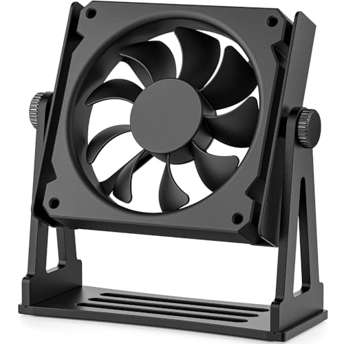 Image of Multi-Purpose Desk Fan Stand Mount for 120mm PC Computer Fans (Aluminum Black)