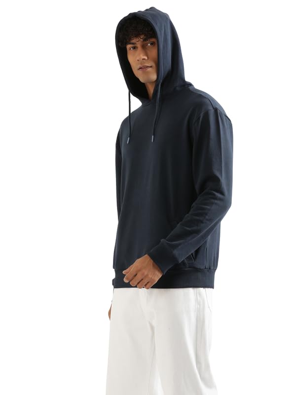 Image of SAADAA Unisex Pullover Fleece Hoodie for Men & Women | 100% Cotton Top Surface | Fleece Inner | Casual Fit | 2 Pockets | Winter Wear