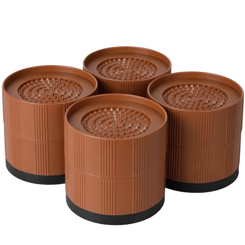 Umelee テーブル 高さ調整 机 9.5cm上げる テーブル 脚 継ぎ足し 3段階式 10.4cm大足対応 高さ調節器具 家具・家電向け 滑り止め 耐荷重1000kg 4個セット ブラウン