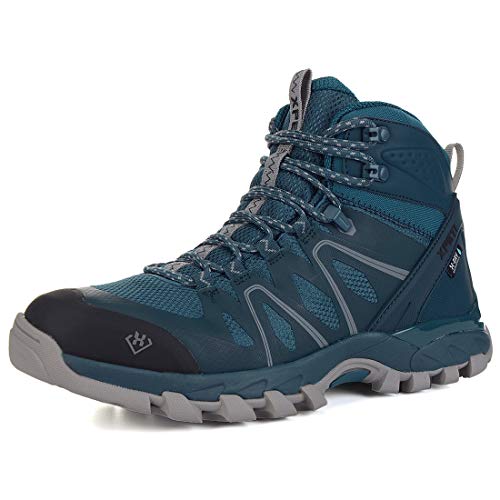XPETI Men's Wildfire Mid Waterproof Lightweight Hiking Boot Navy/Silver 9