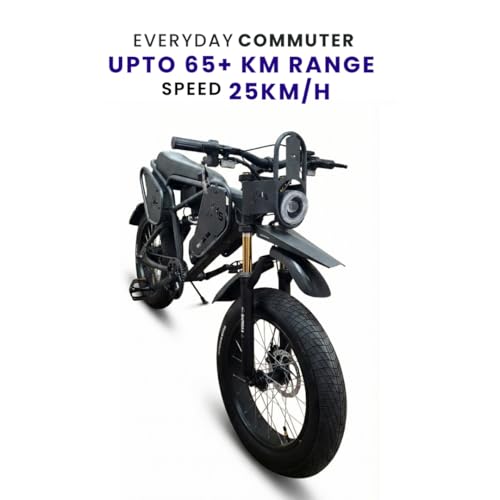 Image of VIGOREBIKE Vigor X45 Electric Cycle with Dual Disc Brakes, 350w Hub Motor, 18.5Ah Li-Ion Battery, 95% Pre-Assembled with Charger,Fat Tyre,Optional Gear Shifter. (Black and Gray)