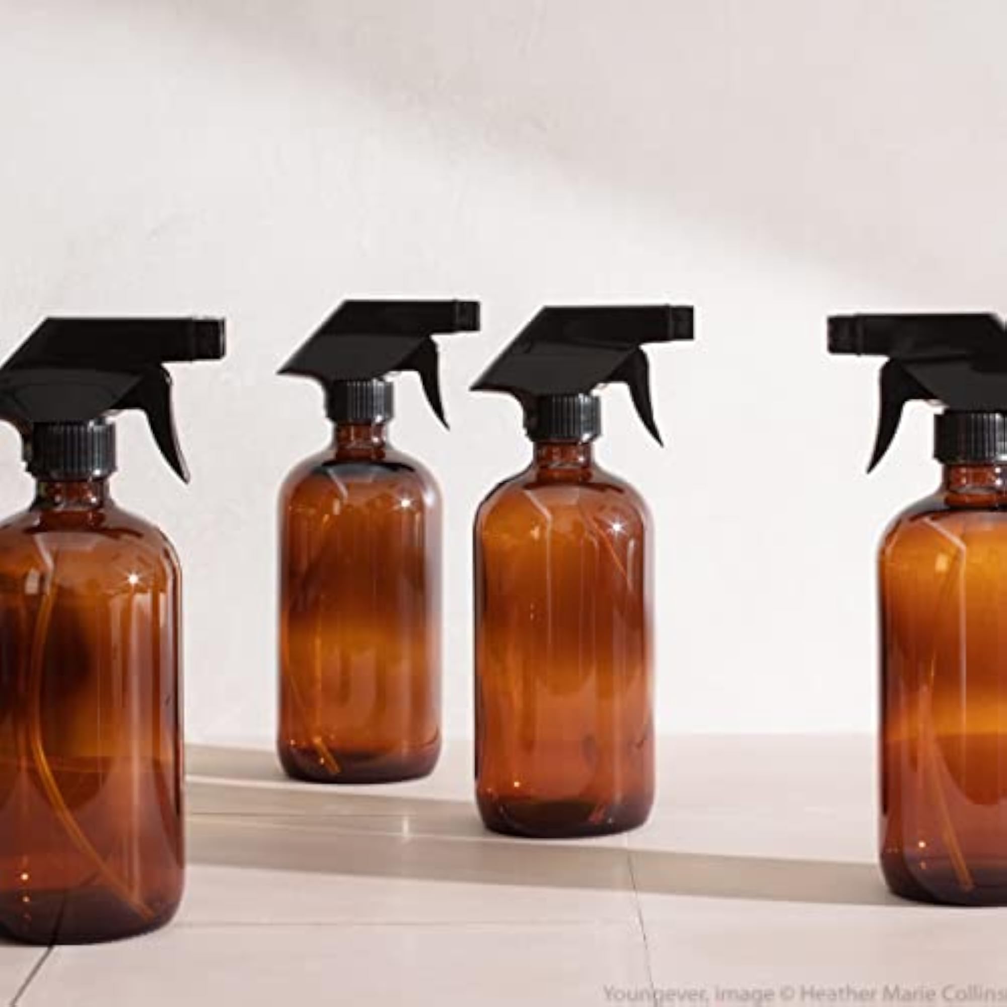 4 Pack Refillable Glass Spray Bottles for Essential Oils & Cleaning