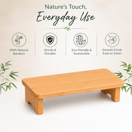 Image of Curated Cart Bamboo Pedestal Serving Platter 13 Inch, Wooden Serving Tray, Elevated Cheese Board, Snack Serving Platter, Decorative Display Tray for Kitchen, Dining Table & Home Decor
