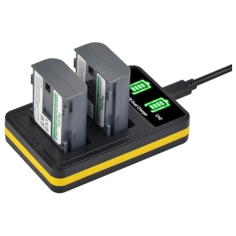 Tectra 2-Pack NB-2L NB-2LH Battery and LED Dual Charger for Canon Rebel XTi XT PowerShot G7 G9 DC301 DC310 DC320 DC330 DC410 Elura 40 50 60 65 70 80 90 EOS 350D 400D Camera Cover
