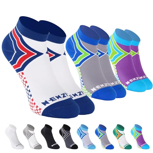 NEWZILL Ankle Compression Socks for Men & Women, Cushioned Low Cut Compression Running Socks with Ankle Support