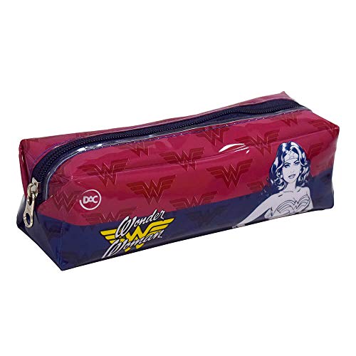 Estojo Escolar em PVC Cristal - Mulher Maravilha