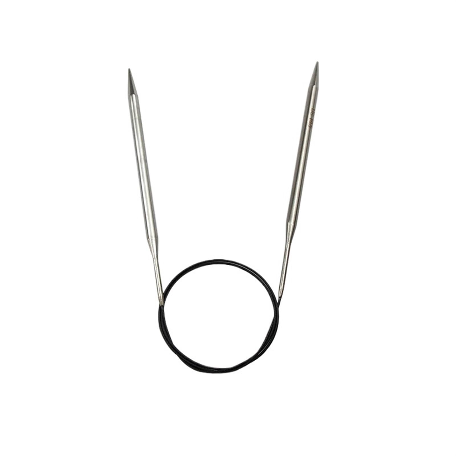Knitting Needles 2pcs 100cm Stainless Steel Circular Needles Metal Circle Round Knitting Needle DIY Weaving Craft Crochet Hooks Set 2.25-10mm(6.5mm)