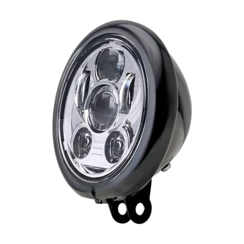 5-3/4 Inch LED Motorcycle Headlight for Harley Davidson, 5.75 Inch Black Housing Trim Ring with H4 Wiring Harness Cover
