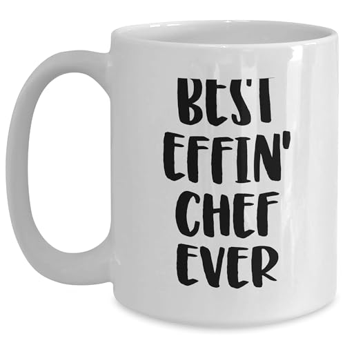 Funny Chef Gifts for Men from Best Effin' Chef Ever, White Coffee Mug for Christmas